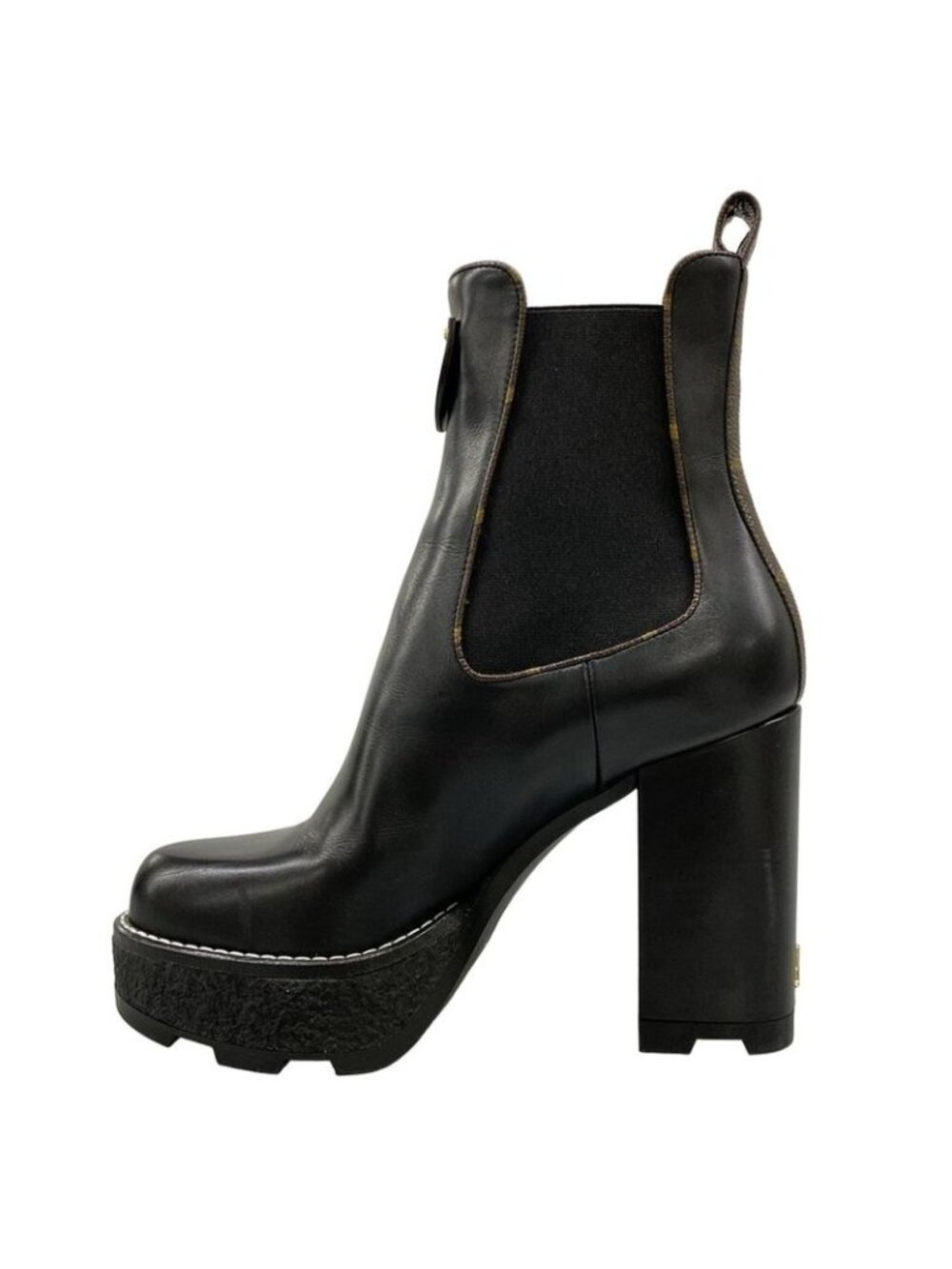 Louis Vuitton Short Boots 36.5 Black Monogram Canvas Leather - Picture 3 of 11